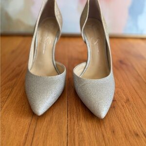 Jessica Simpson Silver/Gold ombré Glitter D'Orsay Pointed Pumps